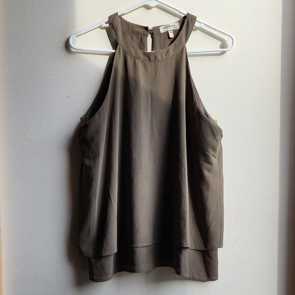Monteau Olive Green Halter Tank Top Size Large - Picture 7 of 16